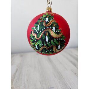 macys Xmas tree red ball ornament glitter 2006 Xmas tree